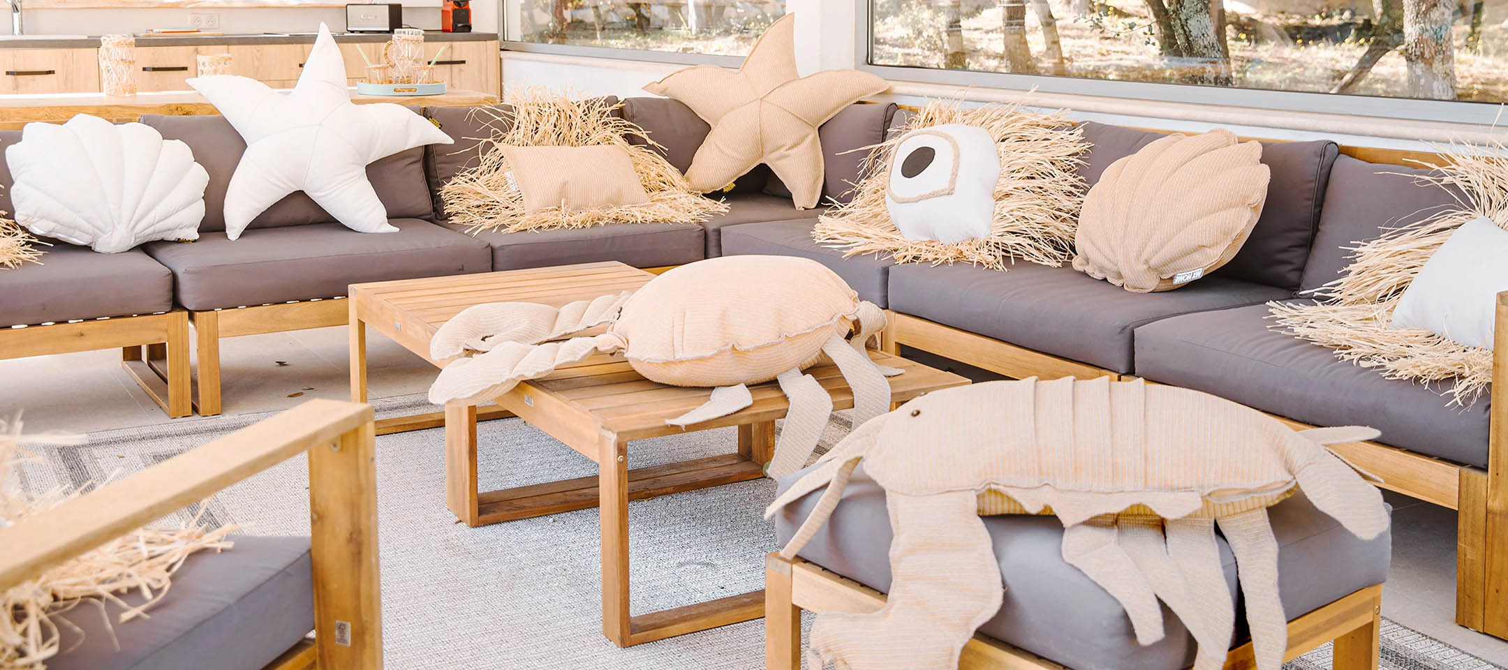 Coussins outdoor formes marines