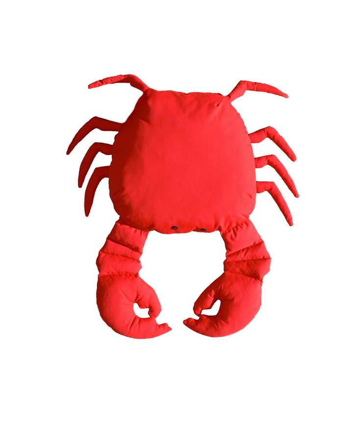 Coussin Crabe - Beige raphia ou rouge