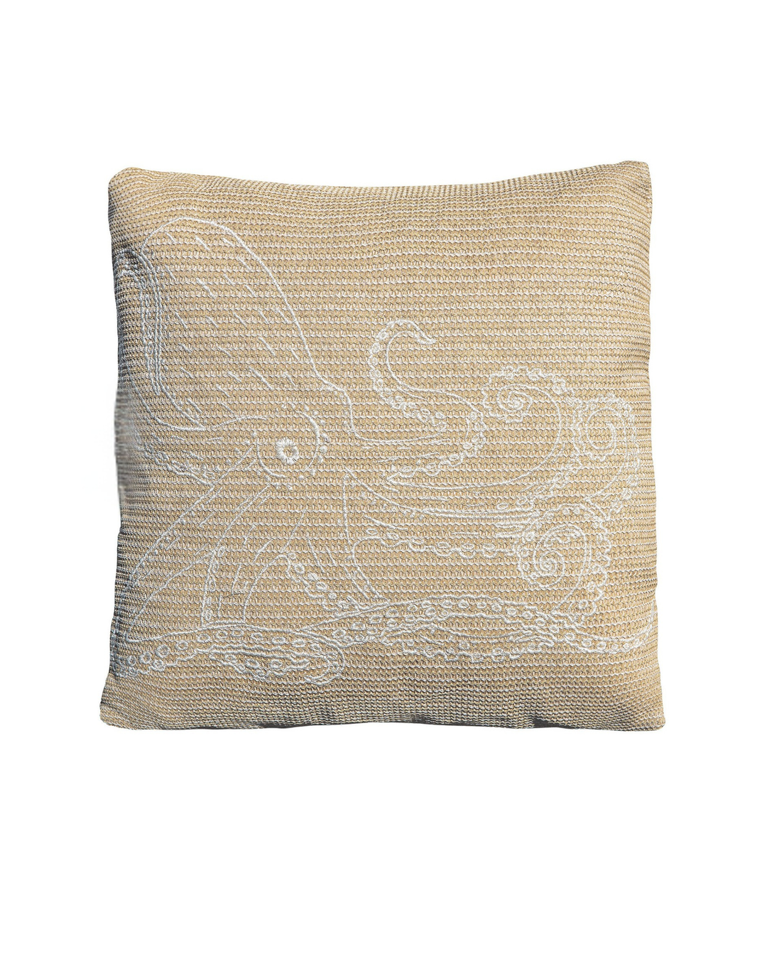 VILEBREQUIN x MX Home - Coussin broderies poulpes -  Beige raphia