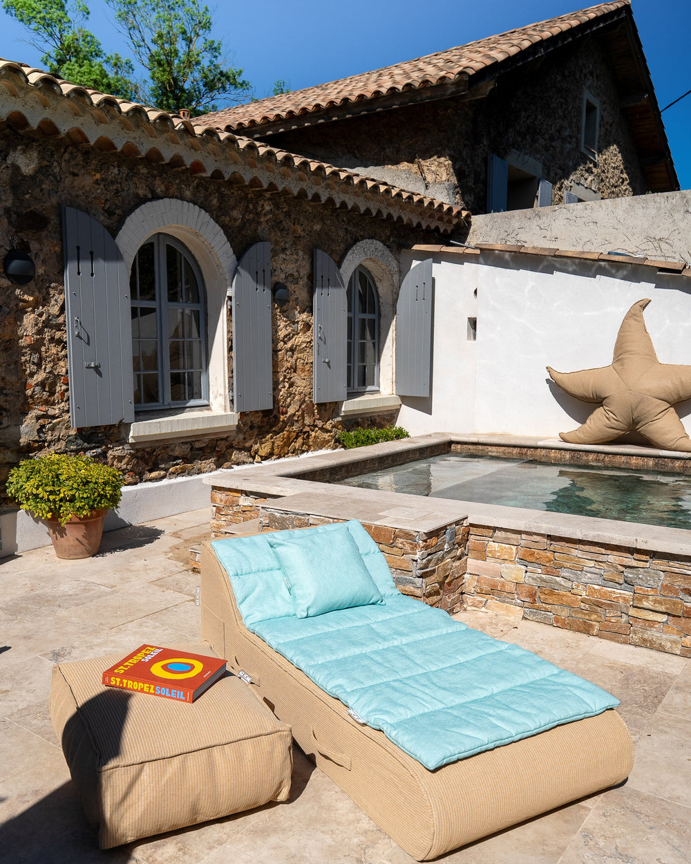 Surmatelas - Lit bain de soleil 1 place - Bleu ciel - MXHOME