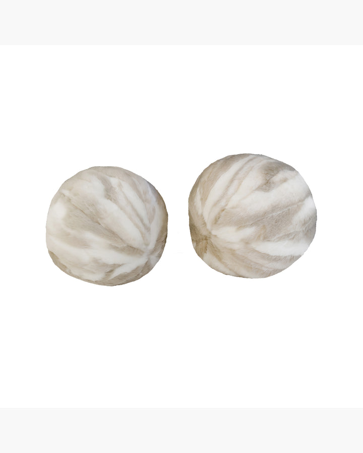 Cuscino a sfera in pelliccia sintetica - beige