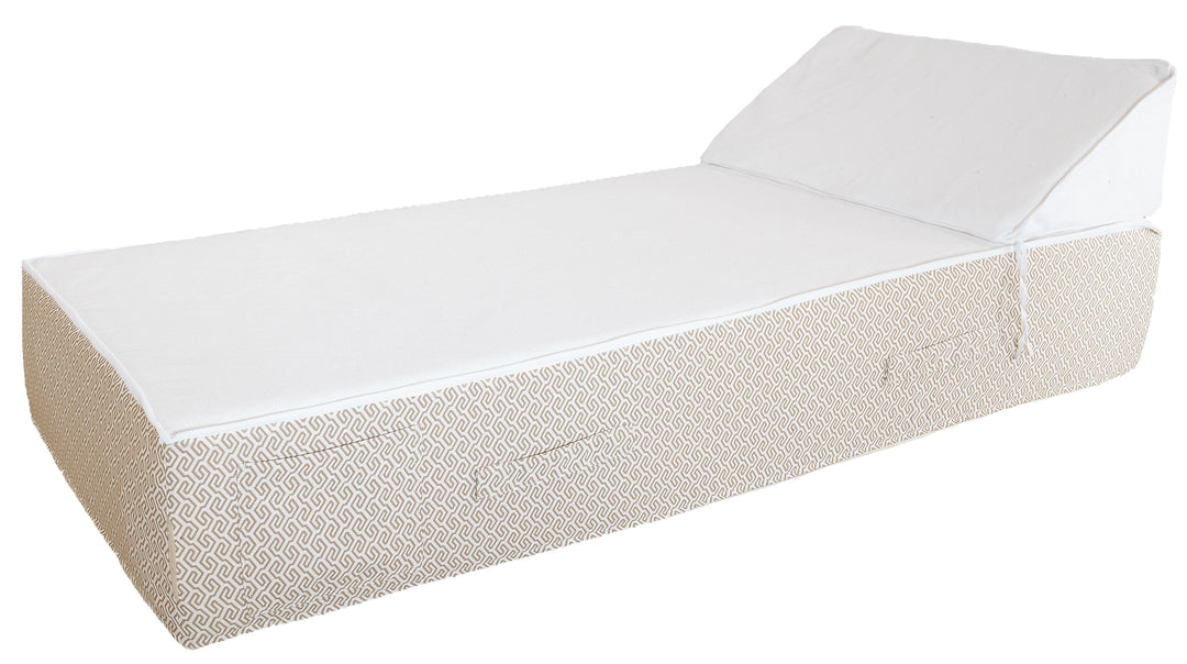 Lit 1 place mousse blanc et beige - Extérieur - MXHOME