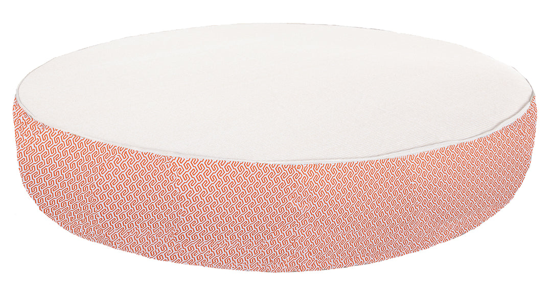 Lit rond mousse blanc et orange - Extérieur - MXHOME