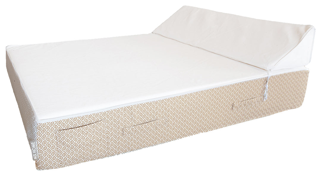 Lit 2 places mousse blanc et beige - Extérieur - MXHOME