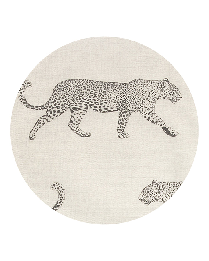 Cojín de leopardo de algodón - Blanco y Negro