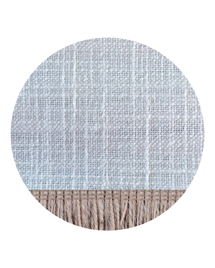 Coussin - Coton lavé avec franges en jute