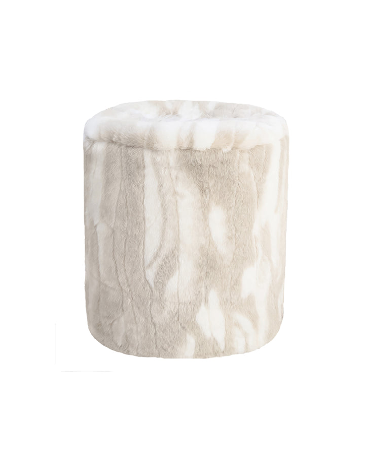 Hocker aus kunstfell – beige