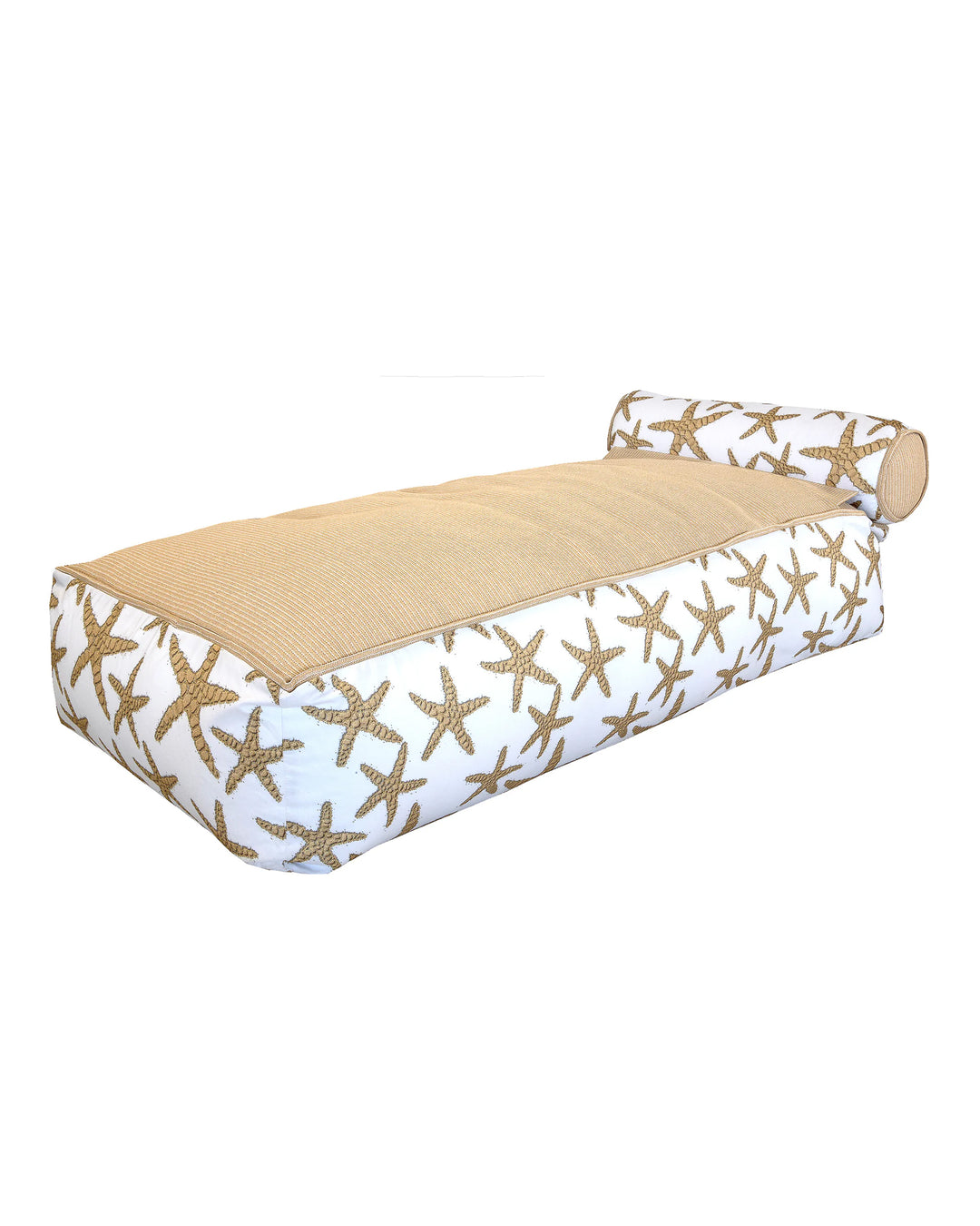 VILEBREQUIN x MX Home - Bain de soleil flottant avec têtière - Beige raphia et étoiles de mer - MXHOME