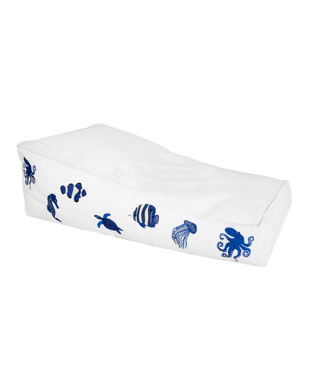 Bain de soleil flottant - Broderies bleus aquatiques - MXHOME