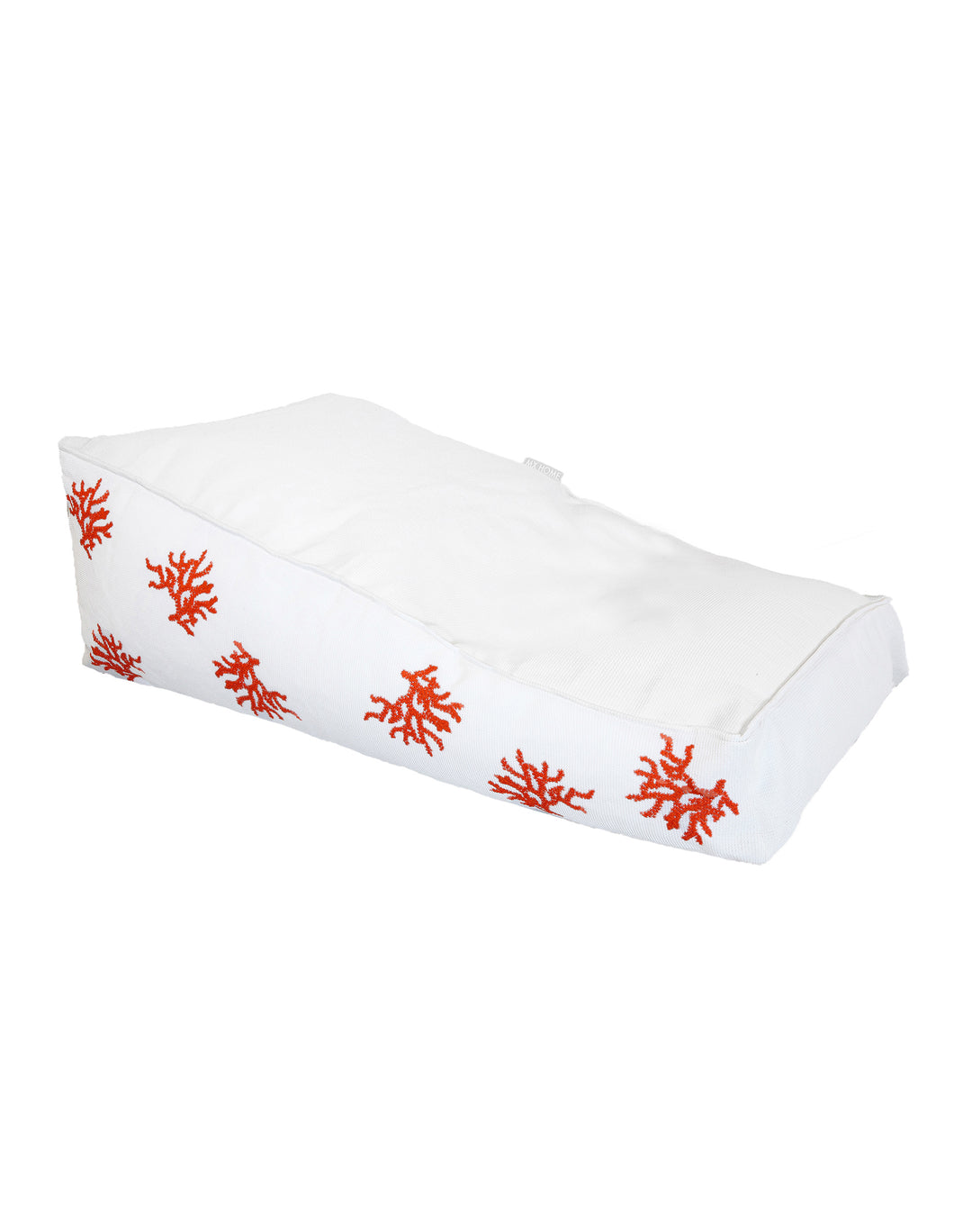 Bain de soleil flottant - Blanc corail rouge ou effet raphia brodé blanc - MXHOME