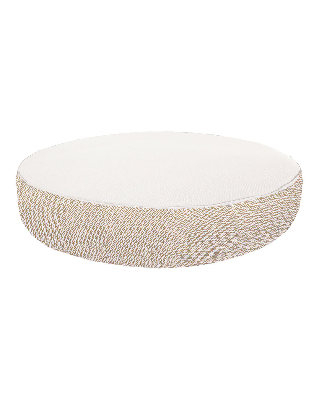 Lit bain de soleil rond en mousse - Blanc avec motifs beiges - MXHOME