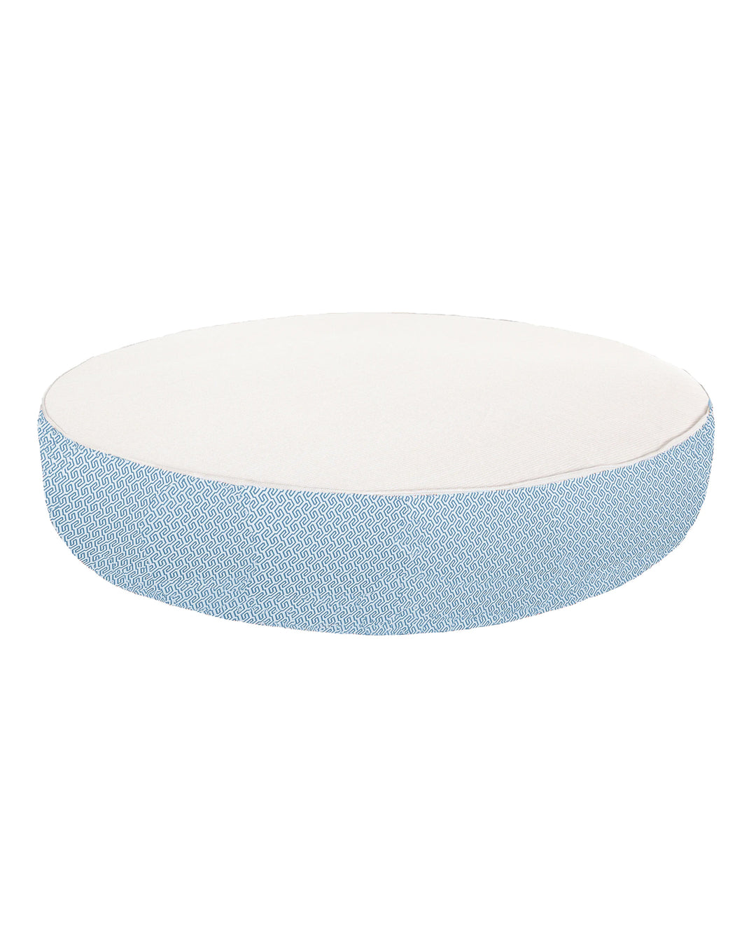 Lit bain de soleil rond en mousse - Blanc avec motifs bleus - MXHOME