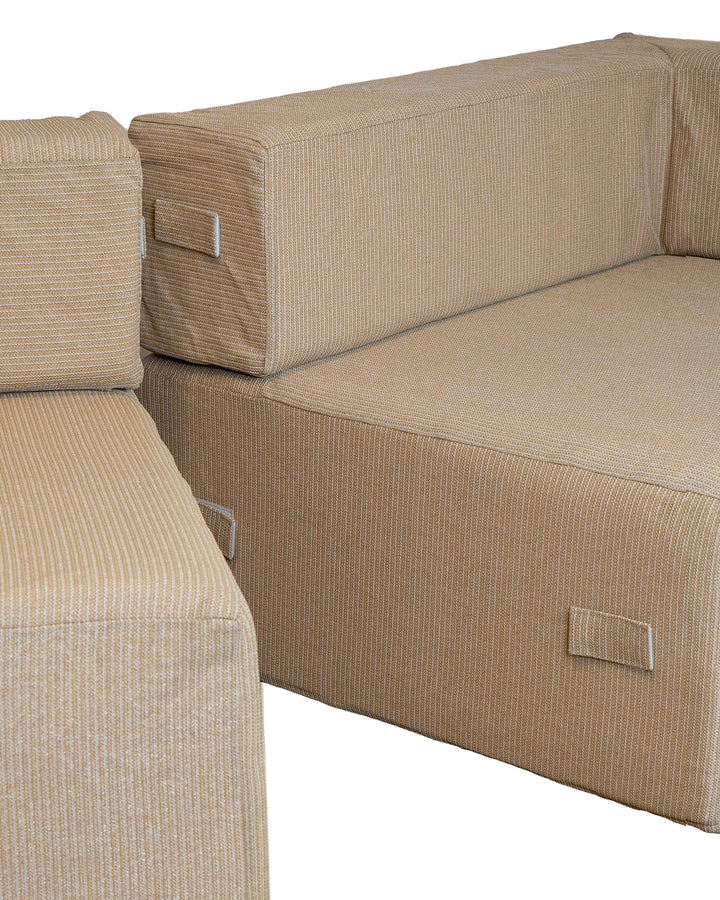 Canapé modulable - Déhoussable 3 places - Beige raphia