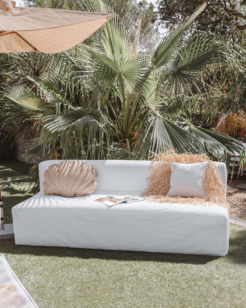 Canapé modulable - Déhoussable 3 places- Blanc - Extérieur - MXHOME