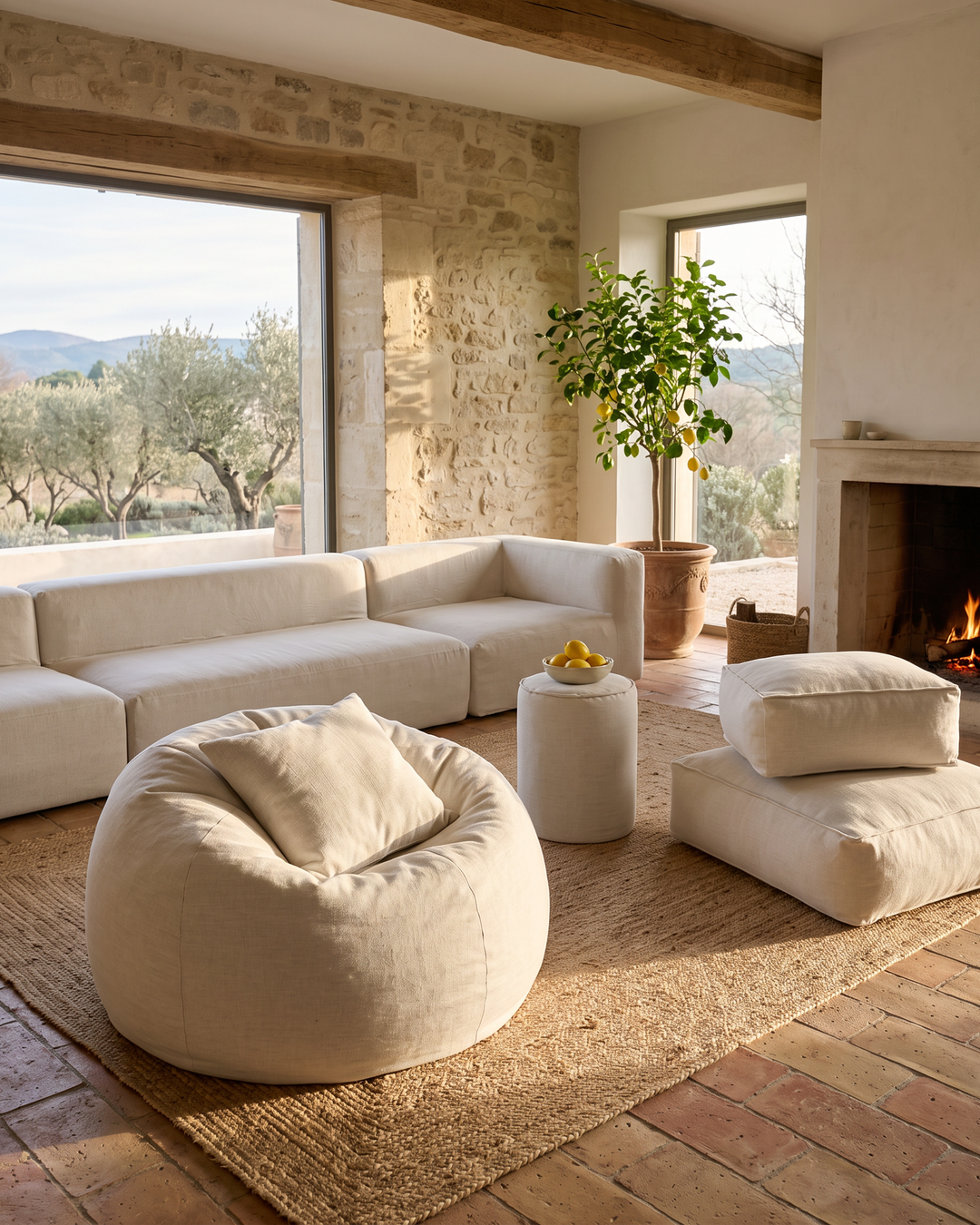 Taburete - Lino natural