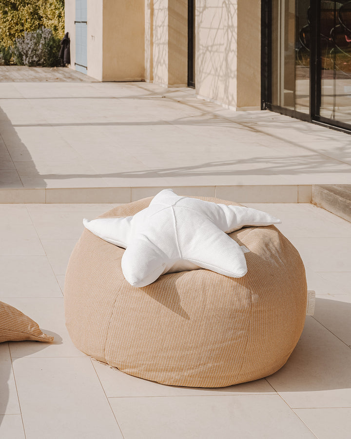 Coussin étoile - Beige raphia ou blanc - MXHOME