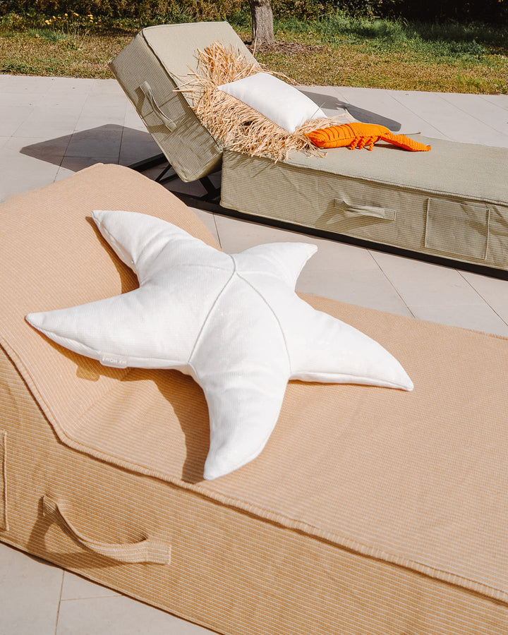 Coussin étoile - Beige raphia ou blanc - MXHOME
