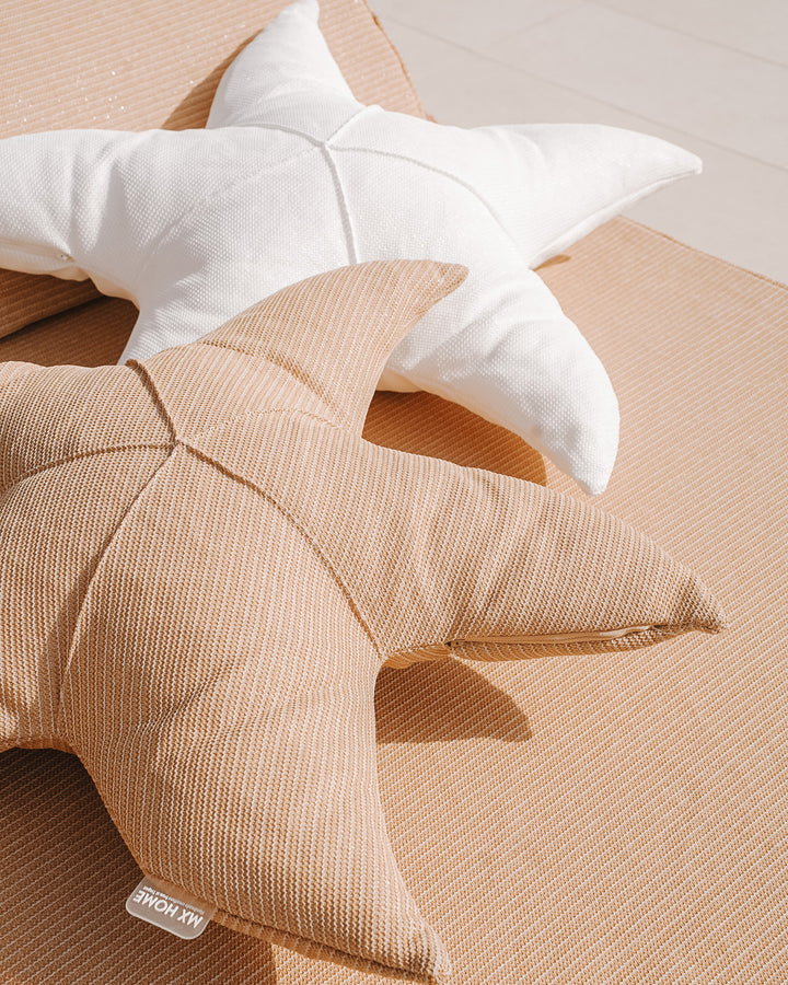 Coussin étoile - Beige raphia ou blanc - MXHOME