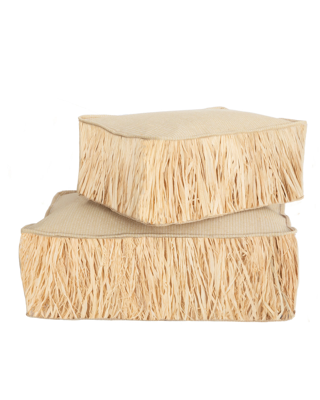 Coussins de sol - Effet raphia avec franges - MXHOME