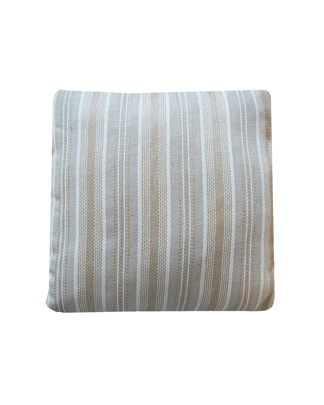 Coussin - Tissu bayadère (rayures sables et gris clair) - MXHOME