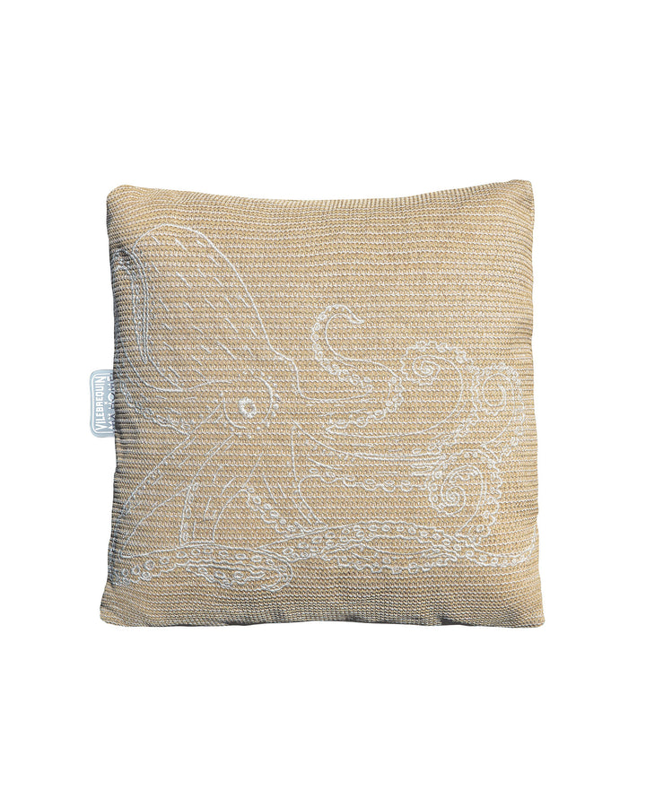 VILEBREQUIN x MX Home - Coussin broderies poulpes -  Beige raphia - MXHOME