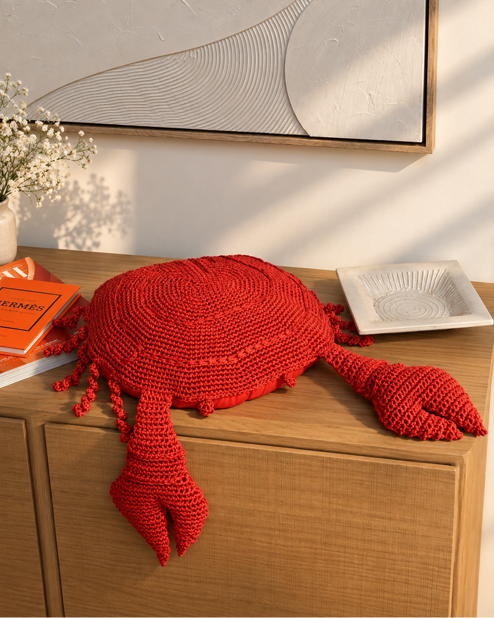 Coussin crabe crochet - Rouge - Extérieur