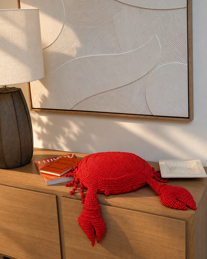 Coussin crabe crochet - Rouge - Extérieur