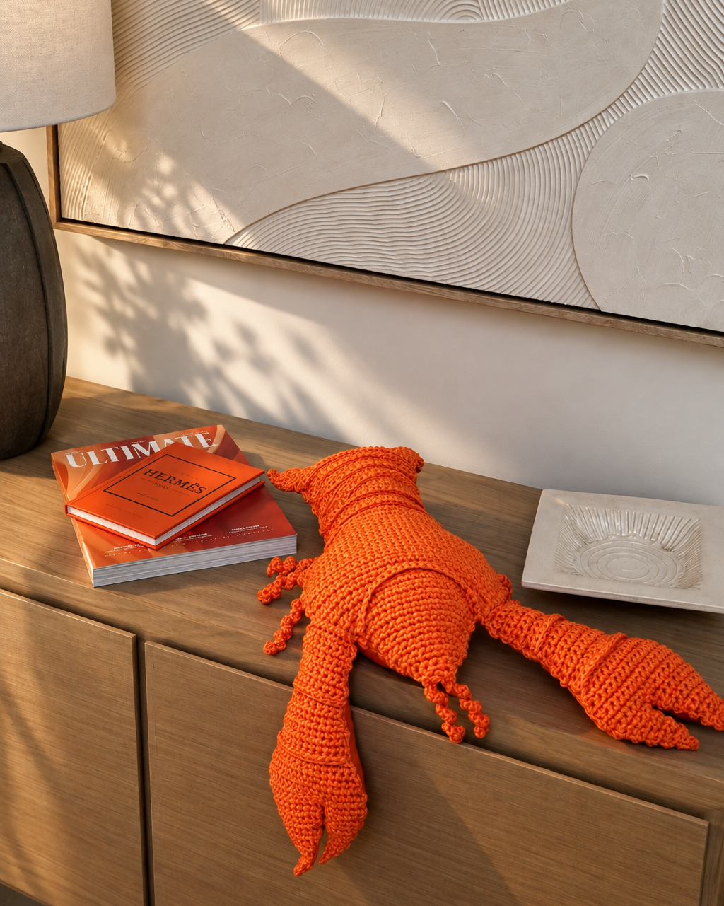 Coussin homard crochet - Orange - Extérieur