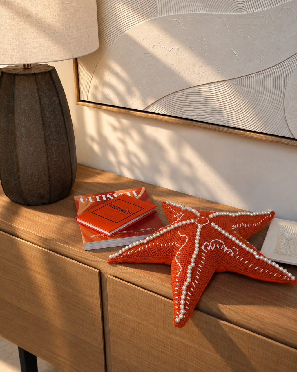 Coussin étoile de mer crochet - Orange - Intérieur