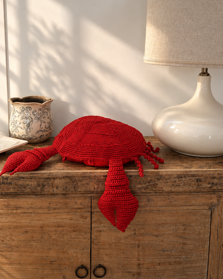 Coussin crabe crochet - Rouge - Extérieur