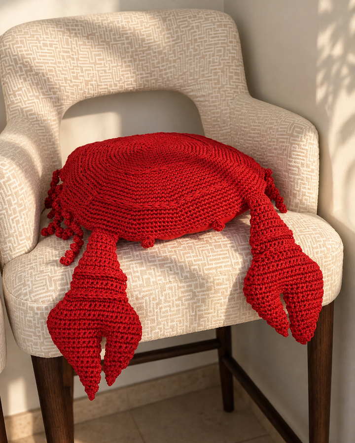 Coussin crabe crochet - Rouge - Extérieur