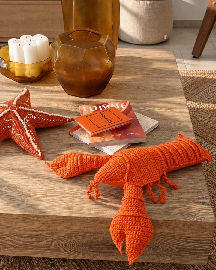 Coussin homard crochet - Orange - Extérieur