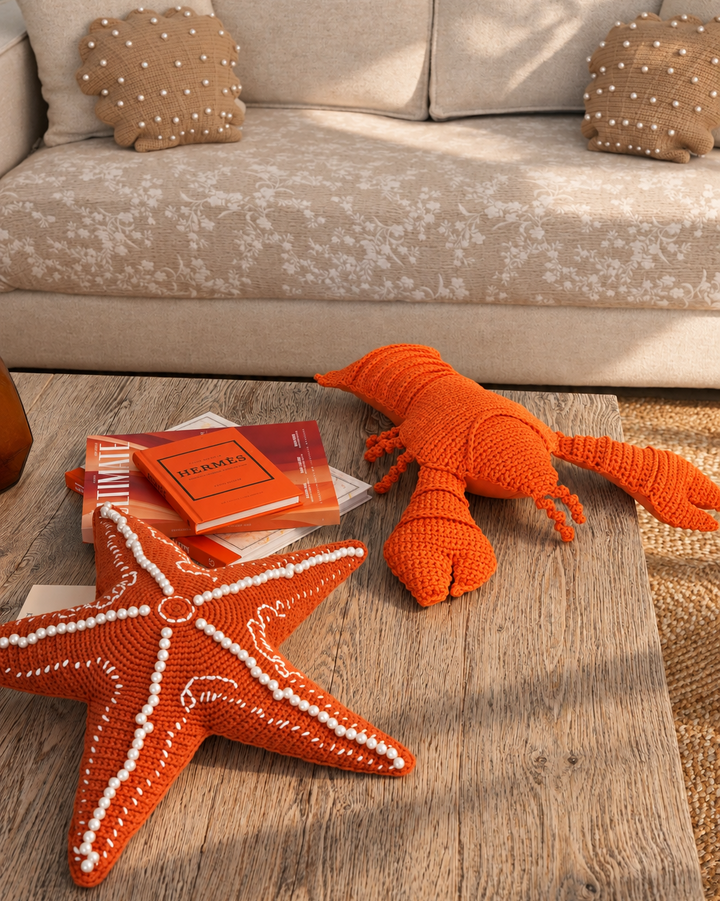 Coussin étoile de mer crochet - Orange - Intérieur