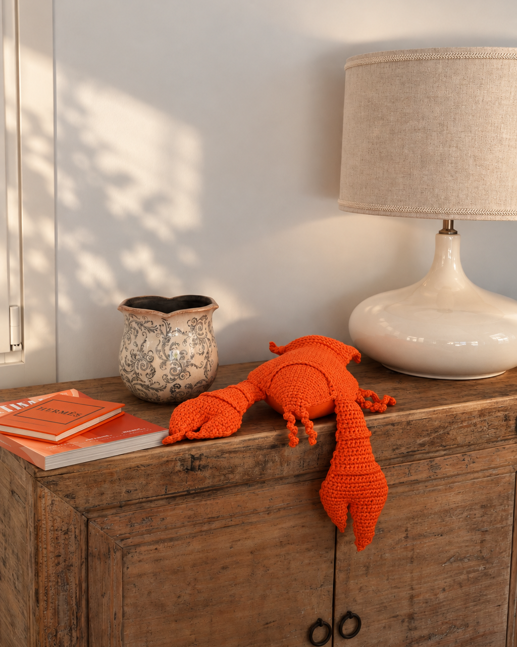 Coussin homard crochet - Orange - Extérieur