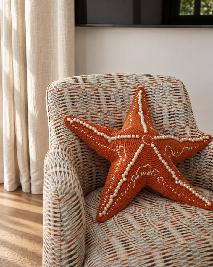 Coussin étoile de mer crochet - Orange - Intérieur