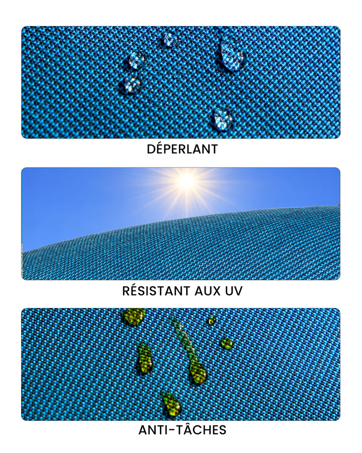 Surmatelas - Lit bain de soleil 2 places - Blanc rayé beige - MXHOME