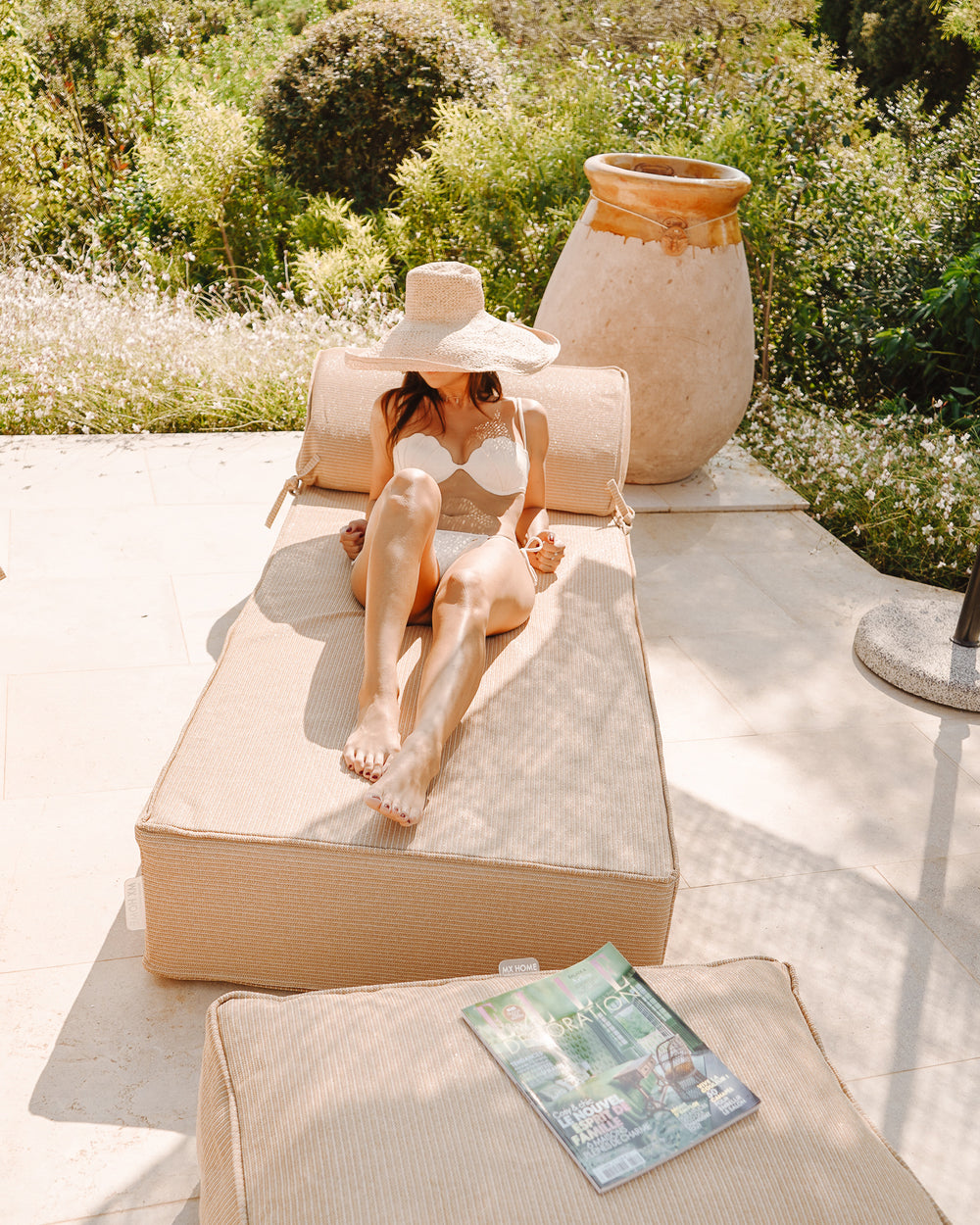 Lit 1 place en mousse - Effet raphia - MXHOME