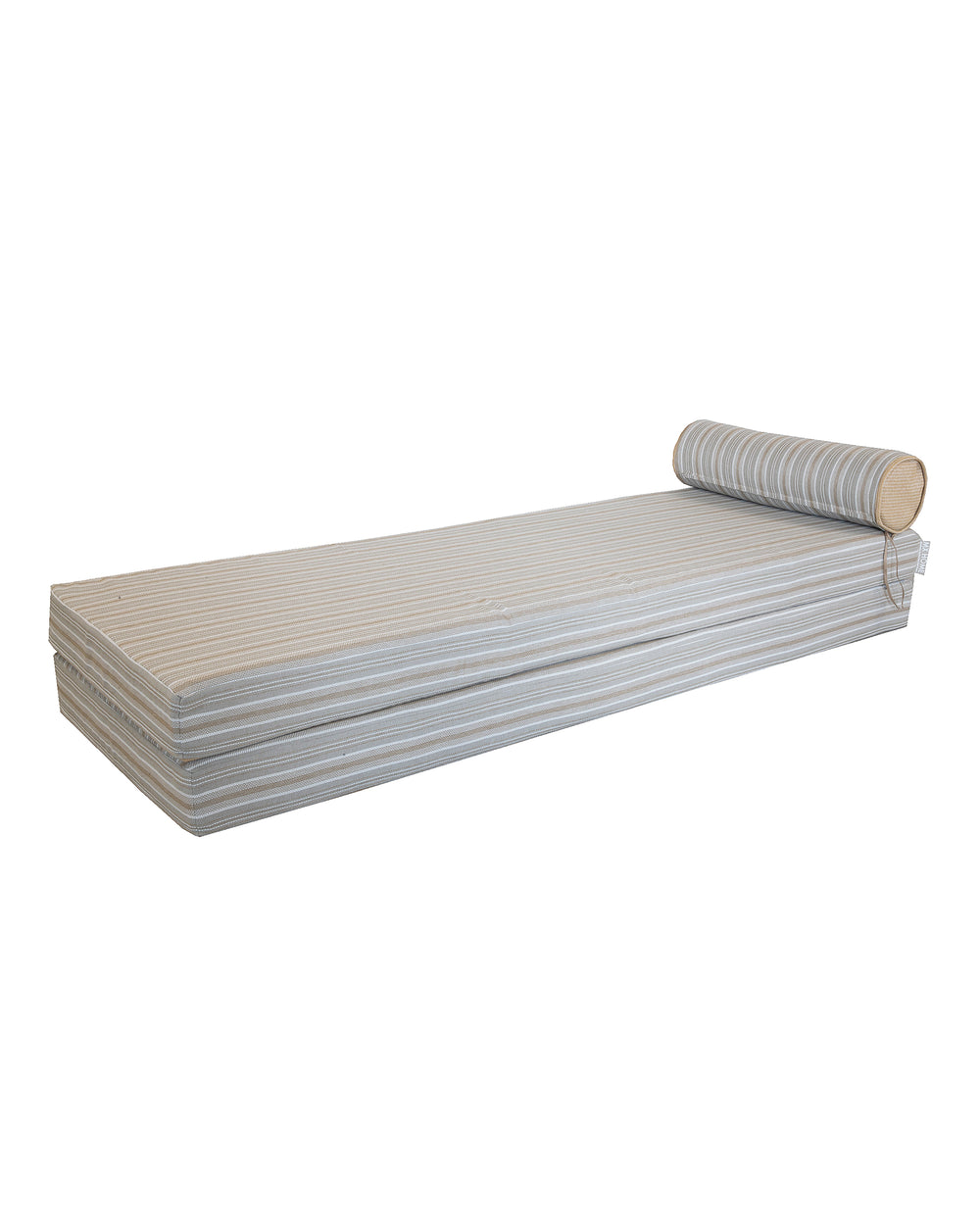 Matelas réversible - Recto tissu rayé Bayadère & verso effet raphia - Double ou simple - MXHOME