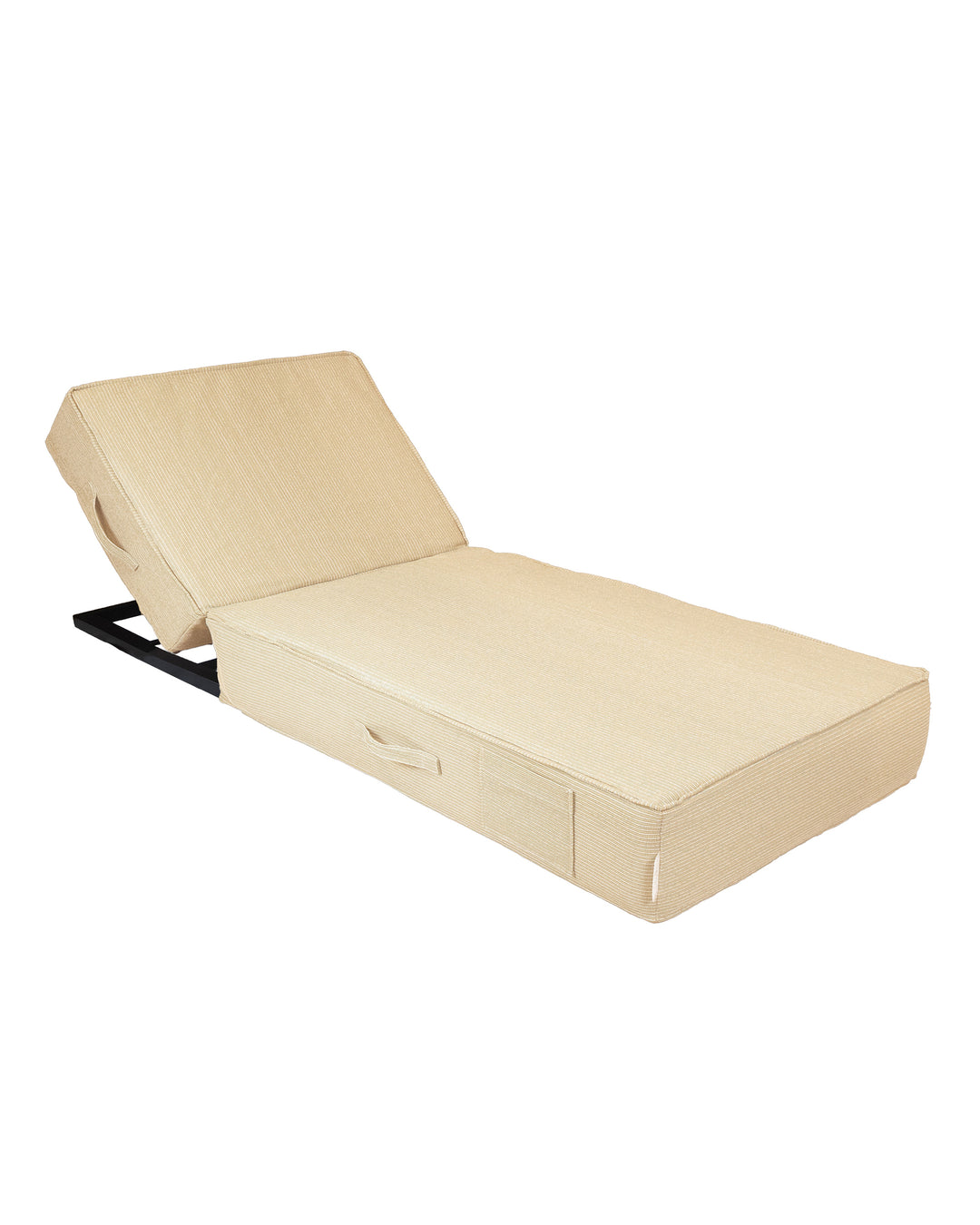 Lit bain de soleil - Structure dossier réglable beige ou noir - Beige raphia - MXHOME