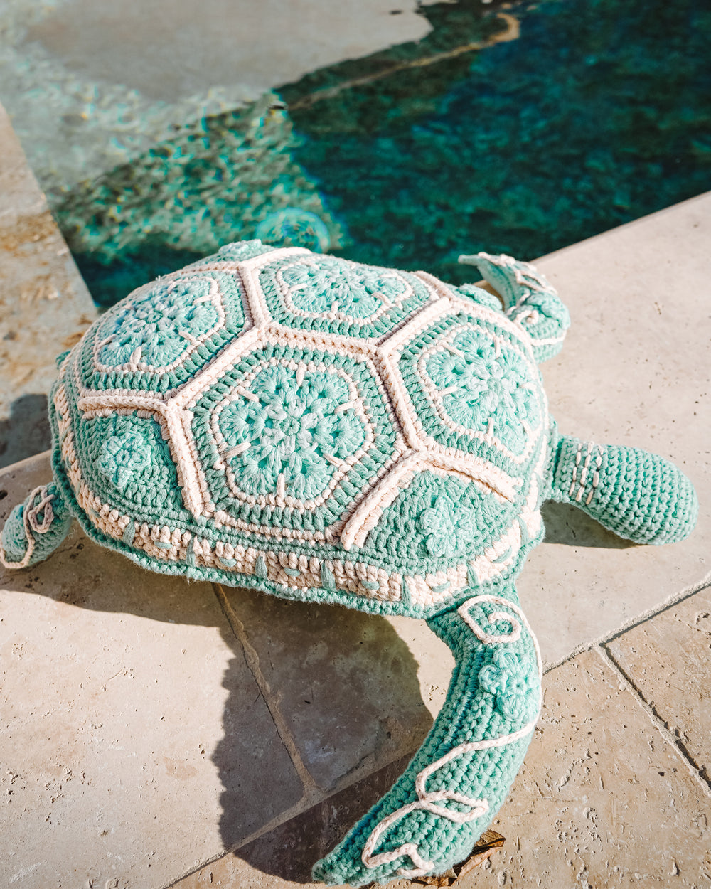 Coussin tortue crochet - Turquoise - Intérieur - MXHOME