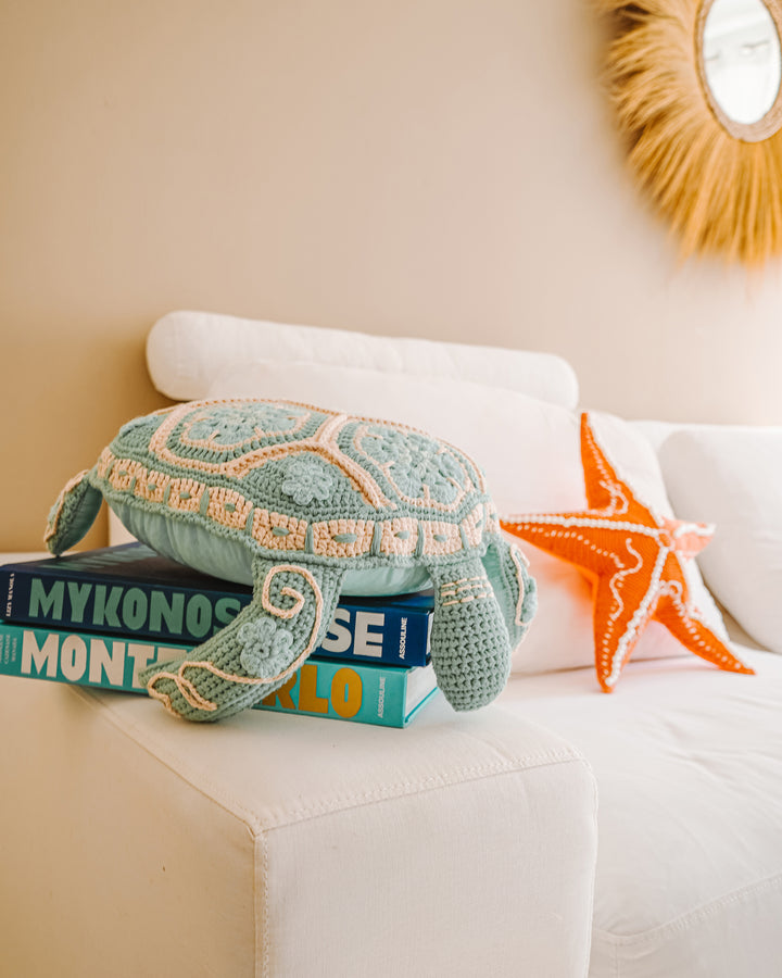 Coussin tortue crochet - Turquoise - Intérieur - MXHOME