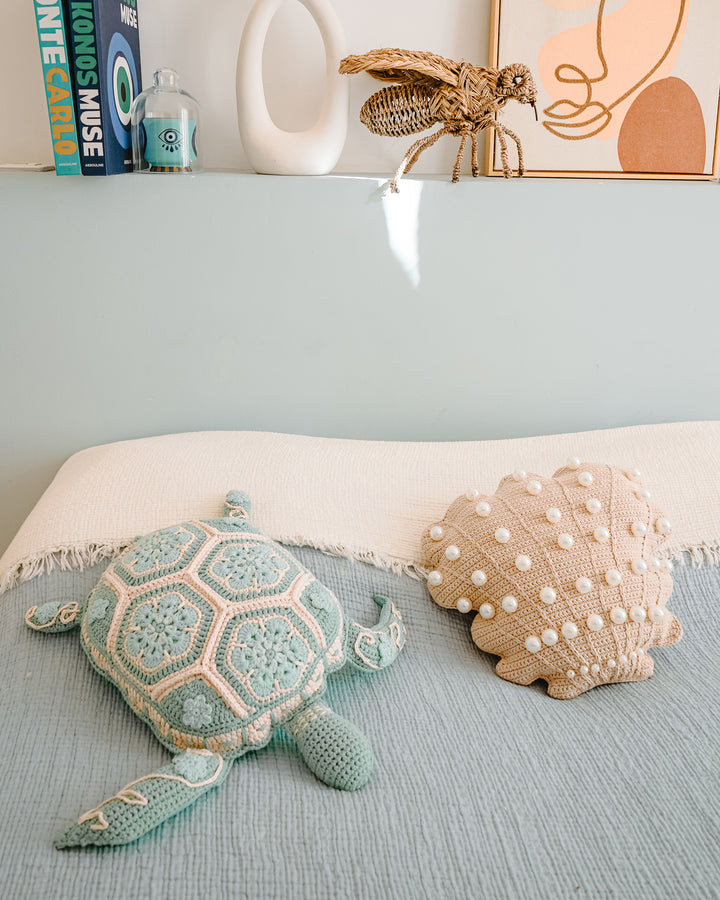 Coussin tortue crochet - Turquoise - Intérieur - MXHOME