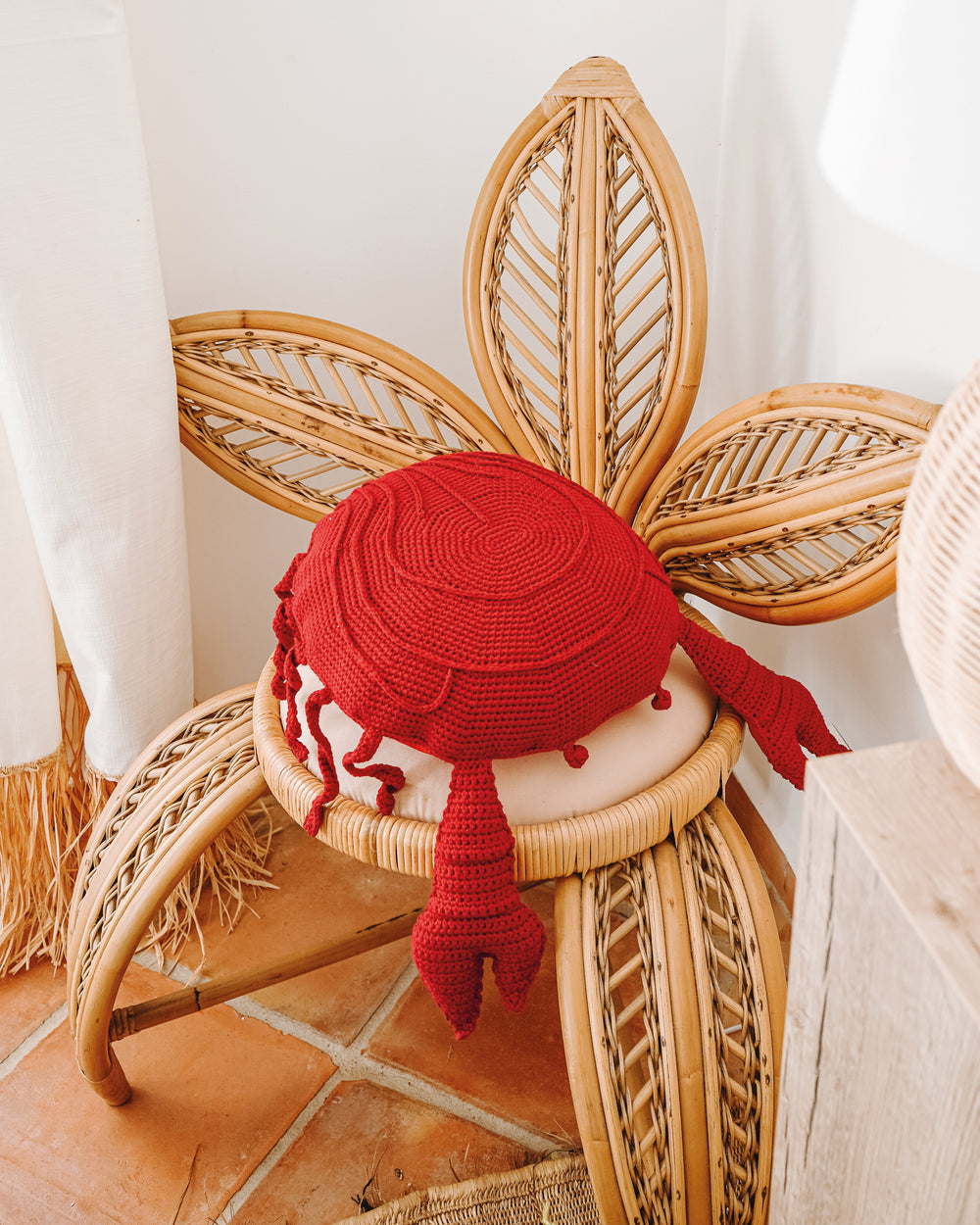 Coussin crabe crochet - Rouge - Extérieur - MXHOME
