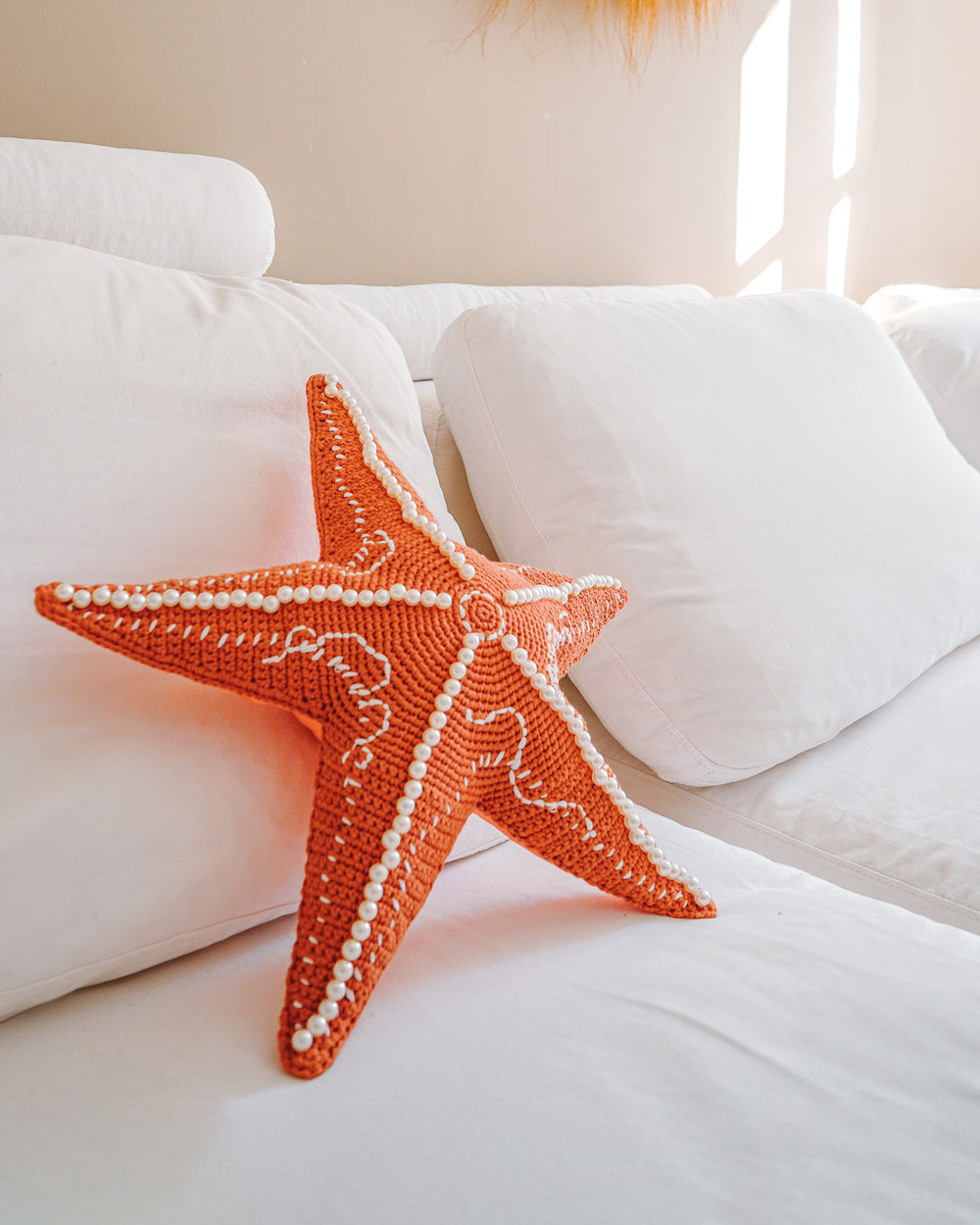 Coussin étoile de mer crochet - Orange - Intérieur - MXHOME