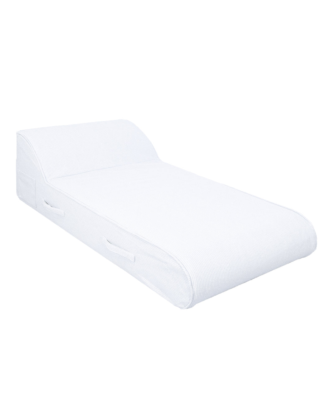 Lit bain de soleil 1 place avec têtière intégrée - Beige ou blanc raphia