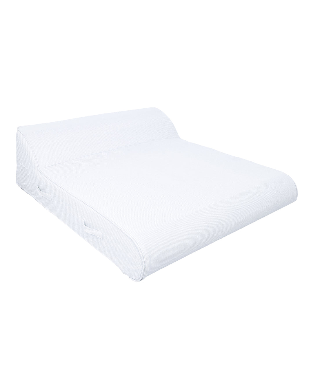 Lit bain de soleil 2 places avec têtière intégrée - Beige ou blanc raphia
