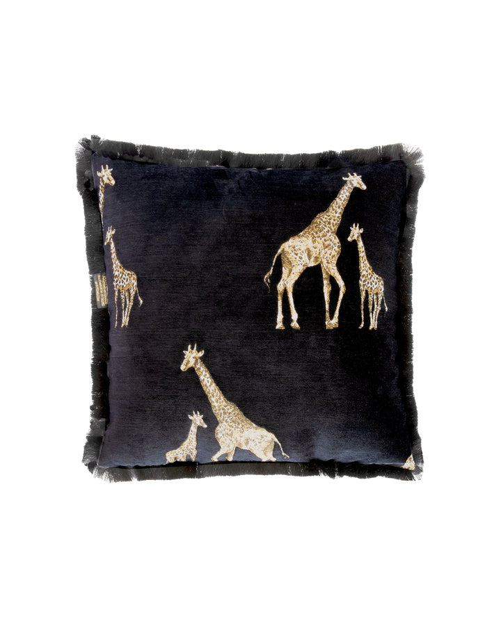 Cojín de leopardo de algodón - Azul y Oro
