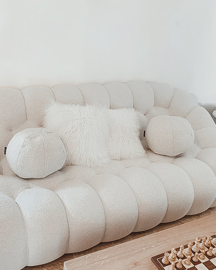 Curly wool ball cushion