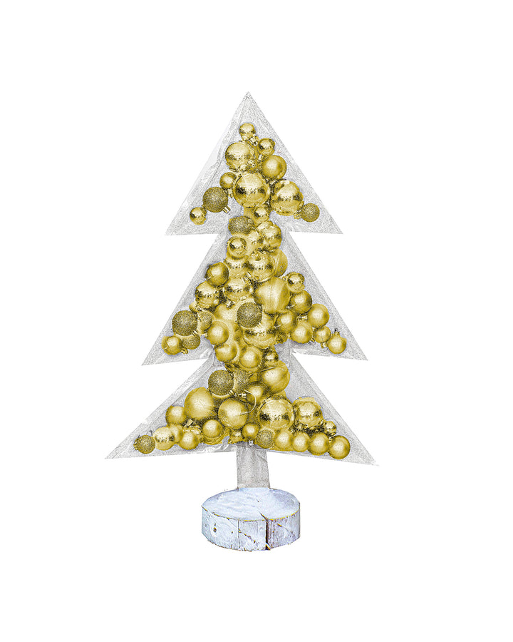 Gold christmas tree - transparent pvc - 70 cm