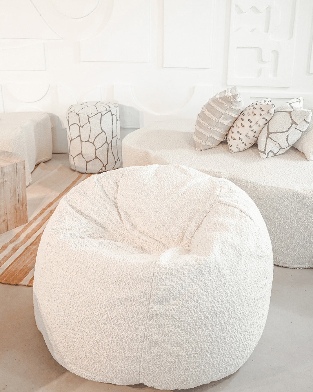 Pouf xl in lana riccia